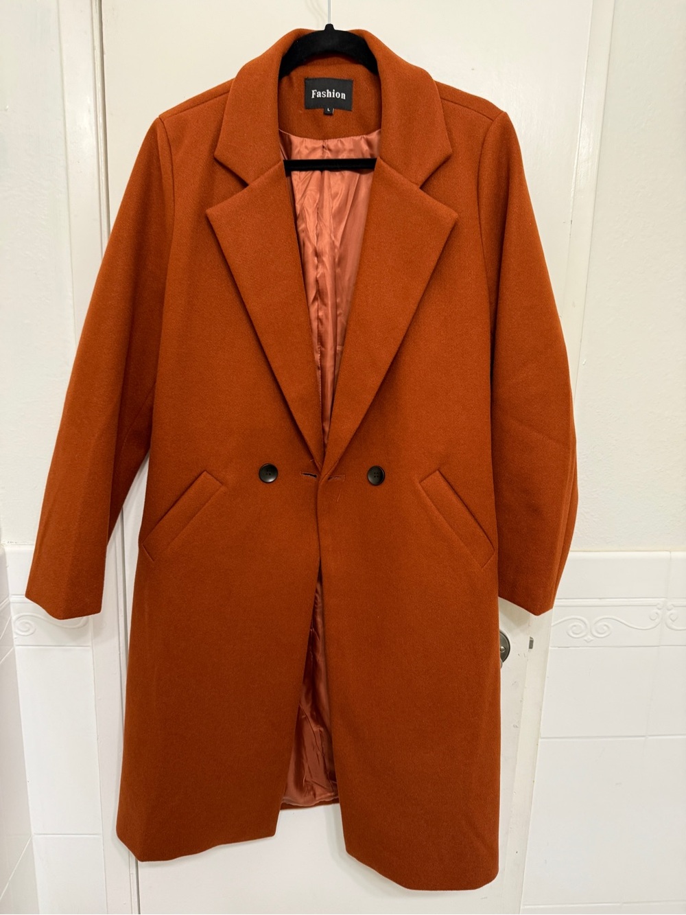 Trench Coat in Burnt Orange - Picture 7 of 7